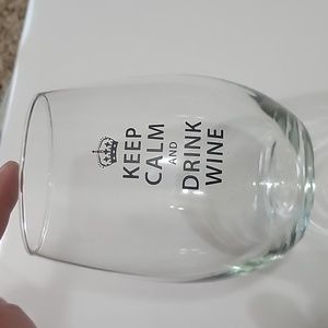 Keep Calm and Drink Wine stemless wine glass